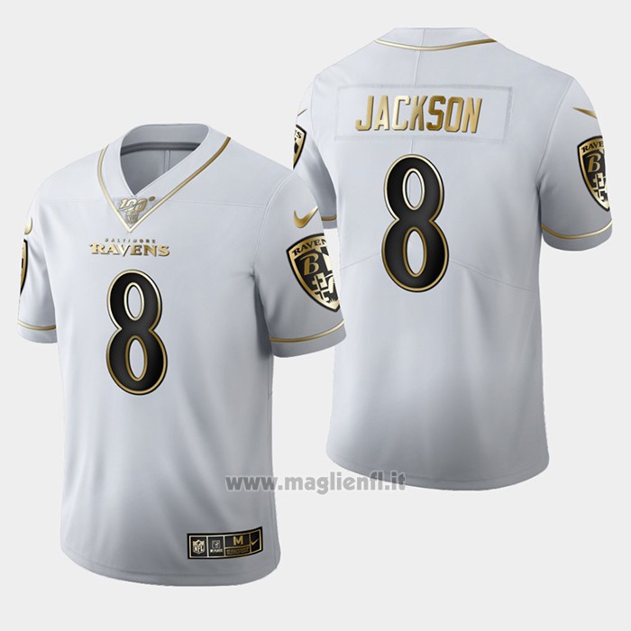 Maglia NFL Limited Baltimore Ravens Jackson Golden Edition Bianco